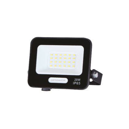   OPTONICA 15821 LED SMD FLOODLIGHT BLACK 20W 90lm/W AC180-265V 120° IP65 3000K - 15cm CABLE