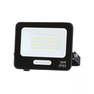 OPTONICA 15824 LED SMD FLOODLIGHT BLACK 30W 90lm/W AC180-265V 120° IP65 3000K - 15cm CABLE