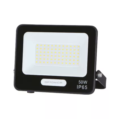   OPTONICA 15826 LED SMD FLOODLIGHT BLACK 50W 90lm/W AC180-265V 120° IP65 4000K - 15cm CABLE