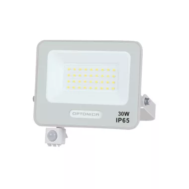 OPTONICA 15844 LED SMD FLOODLIGHT WHITE 30W 90lm/W AC180-265V 120° IP65 4000K + SENSOR - 15cm CABLE