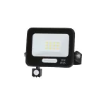   OPTONICA 15848 LED SMD FLOODLIGHT BLACK 10W 90lm/W AC180-265V 120° IP65 6000K + SENSOR - 15cm CABLE
