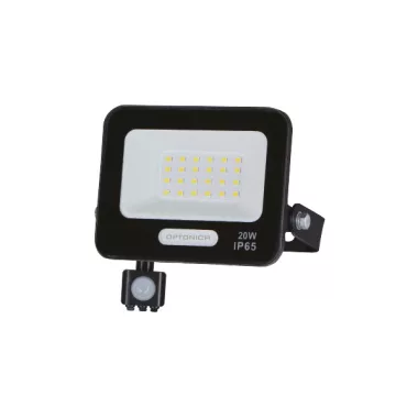 OPTONICA 15853 LED SMD FLOODLIGHT BLACK 20W 90lm/W AC180-265V 120° IP65 3000K + SENSOR - 15cm CABLE OPTONICA 15853 LED SMD FLOODLIGHT BLACK 20W 90lm/W AC180-265V 120° IP65 3000K + SENSOR - 15cm CABLE