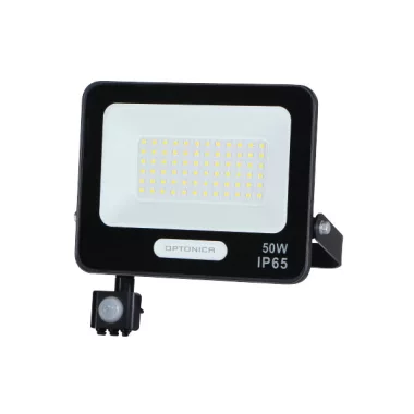 OPTONICA 15857 LED SMD FLOODLIGHT BLACK 50W 90lm/W AC180-265V 120° IP65 6000K + SENSOR - 15cm CABLE OPTONICA 15857 LED SMD FLOODLIGHT BLACK 50W 90lm/W AC180-265V 120° IP65 6000K + SENSOR - 15cm CABLE
