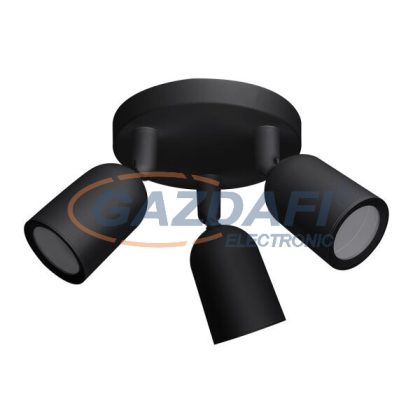  OPTONICA 2026 spot lámpatest műanyag fekete 3*GU10 IP20 MAX-10W