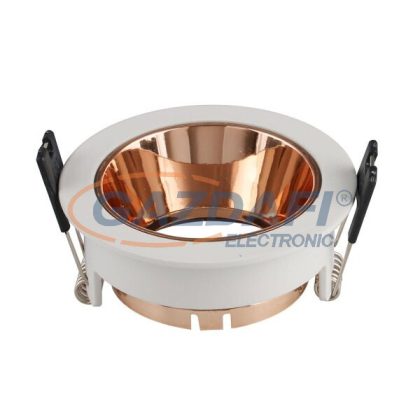   OPTONICA 2049 spot lámpatest alumínium kerek - kívül fehér/belül rózsaarany - GU10 IP20 MAX-35W