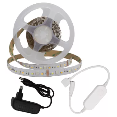 OPTONICA 4325 SMART LED STRIP SET ADAPTER + WIFI CONTROLLER DC12V 5050 + 2835 RGB + WW 60 SMD IP20
