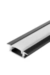OPTONICA 5104 ALUMINIUM PROFILE FOR LED STRIP BLACK BODY/WHITE COVER L=2m - BUILT-IN