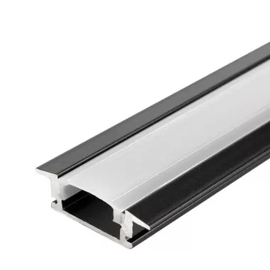 OPTONICA 5104 ALUMINIUM PROFILE FOR LED STRIP BLACK BODY/WHITE COVER L=2m - BUILT-IN
