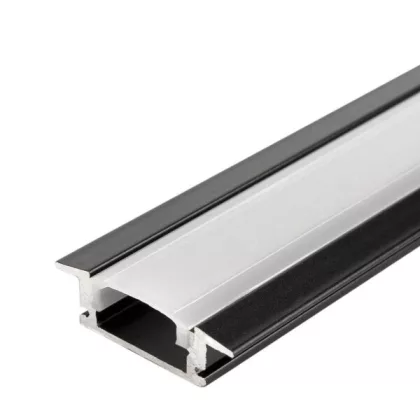   OPTONICA 5104 ALUMINIUM PROFILE FOR LED STRIP BLACK BODY/WHITE COVER L=2m - BUILT-IN