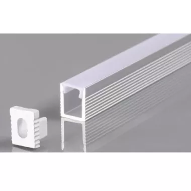 OPTONICA 5141 ALUMINIUM PROFILE FOR LED STRIP SILVER BODY/WHITE COVER L=2m 12.4x9mm - 5mm