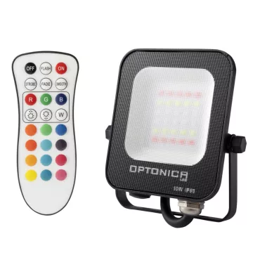 OPTONICA 5754 LED SMD fényvető fekete 10W 800LM AC220-240V 120° IP65 RGB