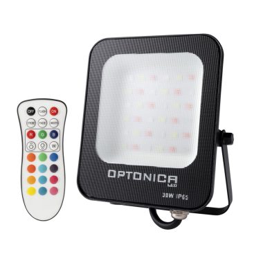 OPTONICA 5755 LED SMD fényvető fekete 30W 2400LM AC220-240V 120° IP65 RGB