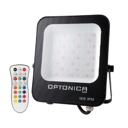   OPTONICA 5756 LED SMD fényvető fekete 50W 4000LM AC220-240V 120° IP65 RGB