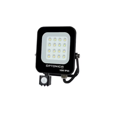 OPTONICA 5773 LED SMD fényvető fekete 10W 900LM AC220-240V 90° IP65 2700K mozgásérzékelős