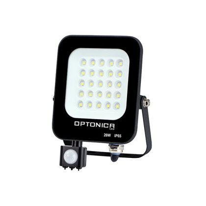   OPTONICA 5775 LED SMD fényvető fekete 20W 1800LM AC220-240V 90° IP65 4500K mozgásérzékelős