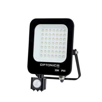   OPTONICA 5777 LED SMD fényvető fekete 30W 2700LM AC220-240V 90° IP65 6000K mozgásérzékelős
