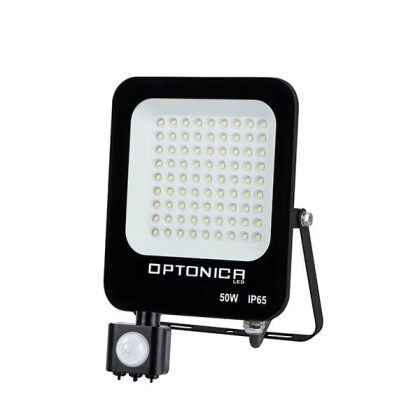   OPTONICA 5780 LED SMD fényvető fekete 50W 4500LM AC220-240V 90° IP65 6000K mozgásérzékelős
