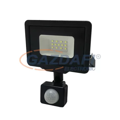   OPTONICA 5943 LED SMD fényvető fekete 10W 800LM AC220-265V 120° IP65 2700K - mozgásérzékelővel