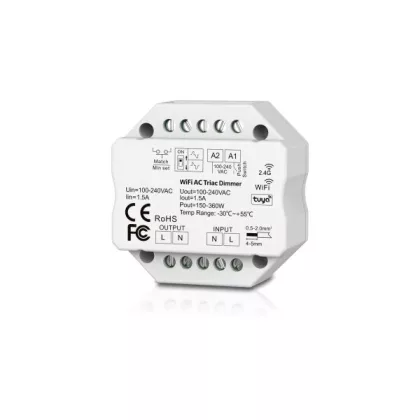   OPTONICA 6388 WIFI & RF TRIAC DIMMER(TUYA) 2.4G, PUSH DIM 100-240VAC 150W/360W(100V/240V)