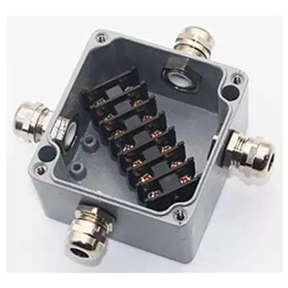   OPTONICA 6512 WATERPROOF ALUMINIUM BOX TERMINAL BLOCK IP68 450V/24A - 4 TERMINALS