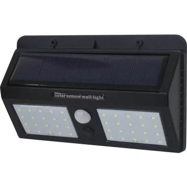 OPTONICA 7406 napelemes fényvető mozgásérzékelős alumínium fekete BODY IP54 1.5W 6000K 7.4V