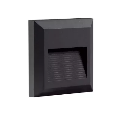 OPTONICA 7510 LED lépcsővilágító szögletes fekete 2W 4200K 120LM AC100-240V IP65