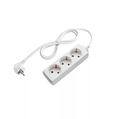   OPTONICA 7601 3-as elosztó gyermekvédelemmel 3G1.0mm-1.5M, 16A, 230V, Max3500W, IP20 - fehér