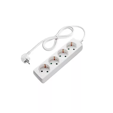 OPTONICA 7604 4-es elosztó gyermekvédelemmel 3G1.5mm-3M, 16A, 230V, Max3500W, IP20 - fehér