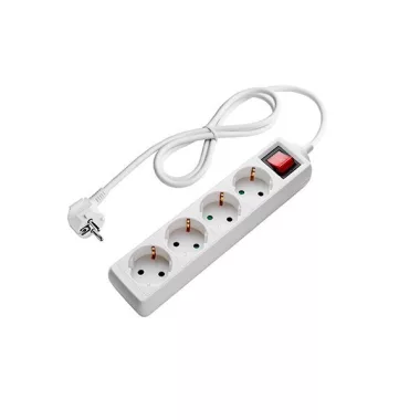OPTONICA 7610 4-es elosztó gyermekvédelemmel kapcsolóval 3G1.5mm-3M, 16A, 230V, Max3500W, IP20 - fehér