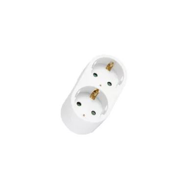 OPTONICA 7635 2-WAY ADAPTER 16A, 230V, Max3500W, IP20 - WHITE