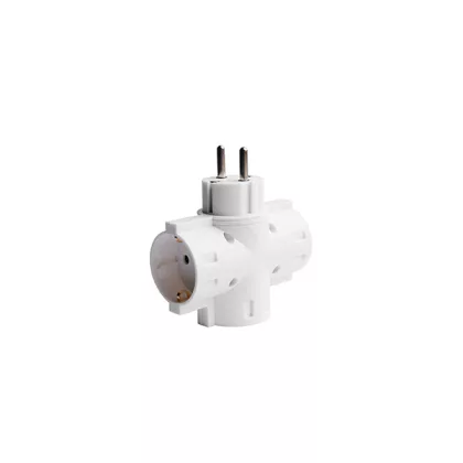   OPTONICA 7636 3-WAY ADAPTER 16A, 230V, Max3500W, IP20 - WHITE