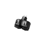   OPTONICA 7637 2-WAY ADAPTER IP44 2*16A, 16A, 230V, Max3500W - BLACK