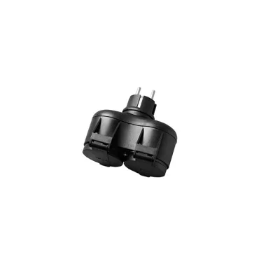 OPTONICA 7637 2-WAY ADAPTER IP44 2*16A, 16A, 230V, Max3500W - BLACK