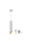 OPTONICA 9099 HANGING FIXTURE GU10+5W 2700K ALUMINIUM WHITE BODY/GOLD REFLECTOR 6X30CM