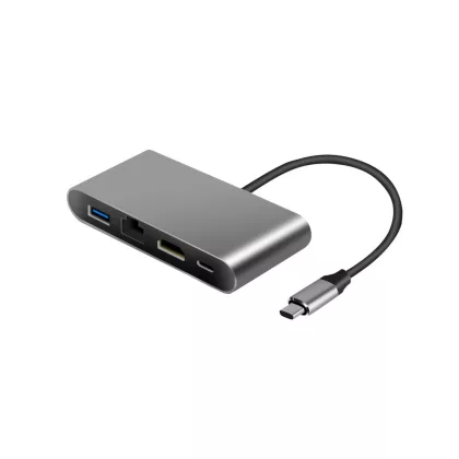   OPTONICA 9522 4 in 1 Type-C hub (1*HDMI 4K30Hz+1*USB3.0+1*LAN+1*PD) - ALUMINIUM