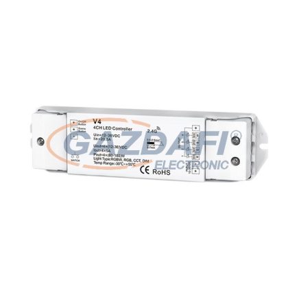   OPTONICA AC6342 LED RGB/RGBW vezérlő 4x(60-180)W 12-36V IP20 175x45x27mm