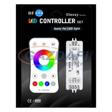 OPTONICA AC6349 LED szalag RGB vezérlő rádiós távirányítóval 144-288W 12-24V IP20 97x33x18mm