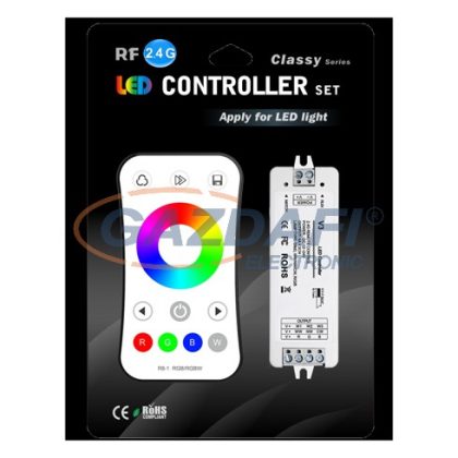   OPTONICA AC6349 LED szalag RGB vezérlő rádiós távirányítóval 144-288W 12-24V IP20 97x33x18mm