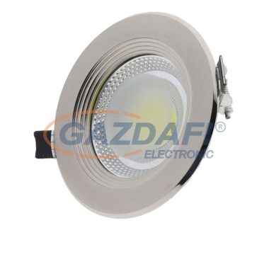 OPTONICA CB3194 10W LED COB spot lámpa, süllyesztett, kerek, 6000K - INOX