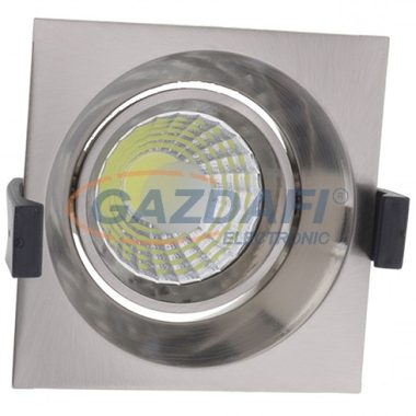 OPTONICA CB3225 süllyesztett LED spot lámpa,billenthető, matt króm 8W 200-240V 640lm 2700K 60° 100x100x70mm IP20 A+ 25000h