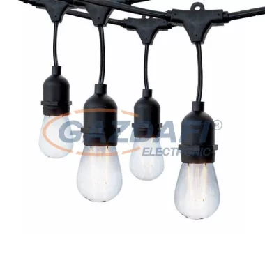 OPTONICA OT5054 kültéri fényfüzér, sorolható, fekete, fényforrás nélkül 10xE27 IP65 6M OPTONICA OT5054 kültéri fényfüzér, sorolható, fekete, fényforrás nélkül 10xE27 IP65 6M