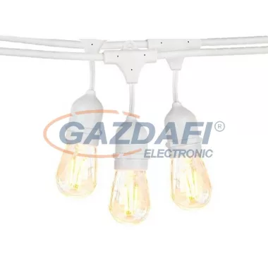 OPTONICA OT5055 kültéri fényfüzér, sorolható, fehér, fényforrás nélkül 10xE27 IP65 6M OPTONICA OT5055 kültéri fényfüzér, sorolható, fehér, fényforrás nélkül 10xE27 IP65 6M