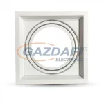   OPTONICA OT5082 ezüst, négyzet spot lámpatest, állítható AR111 180*180*42mm