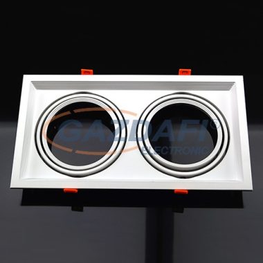 OPTONICA OT5083 fehér, négyzet spot lámpatest, állítható, dupla AR111 330*180*42mm