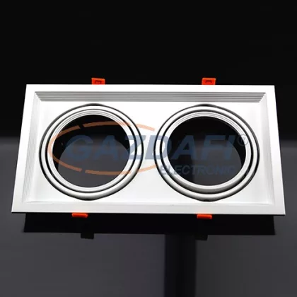   OPTONICA OT5083 fehér, négyzet spot lámpatest, állítható, dupla AR111 330*180*42mm