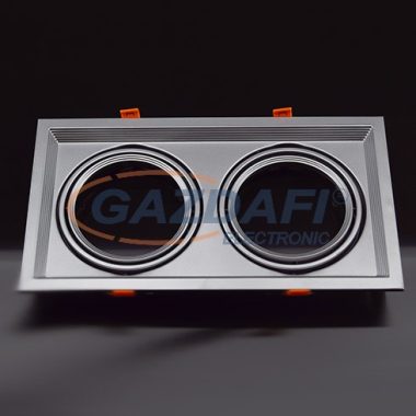 OPTONICA OT5084 ezüst, négyzet spot lámpatest, állítható, dupla AR111 330*180*42mm