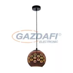   OPTONICA PD9005 3D üveg függesztett lámpa, négyzet mintás, réz - E27 40W 200x175mm