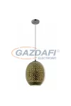 OPTONICA PD9008 3D üveg függesztett, ovális lámpa, kör mintás, króm - E27 40W 220x275mm