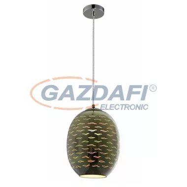 OPTONICA PD9011 3D üveg függesztett, ovális lámpa, sirály mintás, króm - E27 40W 220x275mm