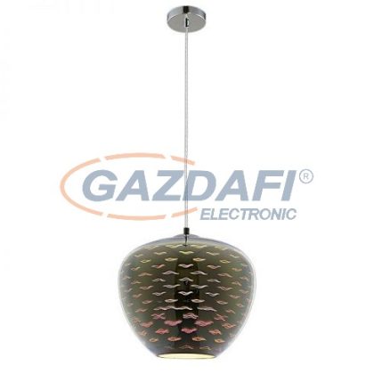   OPTONICA PD9024 3D üveg függesztett csillár,sirály mintás,króm- 40W E27 290x250mm